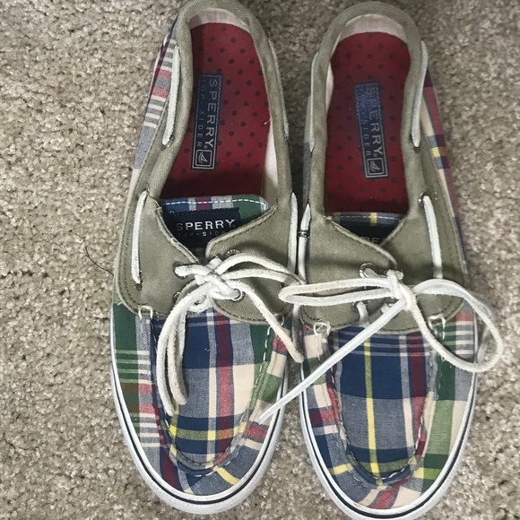 sperry canvas boat shoes womens